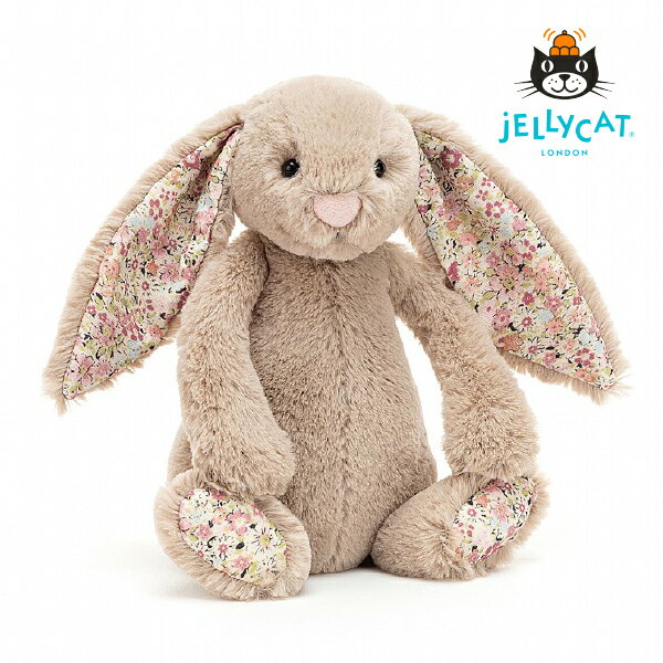 【jellycat ジェリーキャット】ブロッサム ベアベージュバニー M（出産祝い 誕生日 誕生祝い ハーフバースデー メモリアル クリスマス お祝い ベビーギフト プレゼント 贈り物 無料ラッピング 人気 かわいい 正規品 イギリス ラビット バニー Bunny ベージュ）