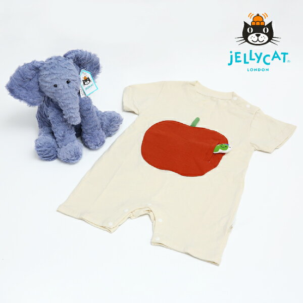 【Jellycat ジェリーキャット】エレファント M お出掛けギフトセット 送料無料（出産祝い お祝い プレゼント ギフト ベビーアイテム ベビー服 洋服 半袖 新生児 キッズ ハーフバースデー 誕生日 ロンパース ぬいぐるみ ファーストトイ 月齢フォト 女の子 男の子）