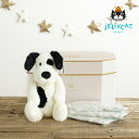 【jellycat ジェリーキャット】バシュフル ブラック＆クリームパピー M おむつボックスセット (出産祝い 誕生日 誕生祝い ハーフバースデー クリスマス お祝い プレゼント 贈り物 人気 可愛い 1歳 キッズ ベビー 赤ちゃん おむつ)