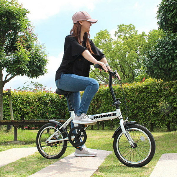 【送料無料】16型折り畳み自転車 ハマー ノーパンク ホワイト(雑貨 生活雑貨 生活用品 折りたたみ自転車 サイクリング ギフト プレゼント 贈り物 お祝い 内...
