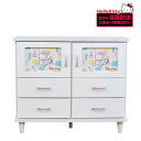 幅92cm 奥行41.5cm 高さ79cm 完成品 キャビネット キティ【収納棚 扉付き おしゃれ 収納 日本製 国産 幅90 北欧風 白 ハローキティ ホワイト チェスト リビング サイドボード 棚 ラック 扉付き収納 サンリオ グッズ