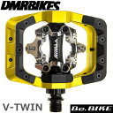 DMR BIKES V-TWIN PEDAL-レムライム 自転車 ペダル(ビンディングペダル） 「VTWIN」は、ワールドカップにおいてトップライダーが使用する「VALUT」などのフラットペダルのノウハウを活かして、生み出されたSPD対応ペダルです。 　 これまでのケージ付きSPDペダルの多くはクリートがペダルに固定されるとケージ自体にライダーの荷重がかからなくなるため、 荒れた路面でのペダルのホールド性は SPDの固定力に依存していました。 「VTWIN」はケージ部分の高さを調整することで、SPDの固定力にシューズのアウトソールによるホールド性を追加することが可能となります。 樹脂バンパーの間に付属のスペーサーを 追加することで、高さを最大2ミリ（1箇所2枚まで使用可能）高くすることができます。 ケージにペダリングパワーを余すこと無く伝えられます。 ・樹脂バンパーを取り外し、付属のプレートを介してペダルピンを装することができます。 フラットペダルのようにペダルのホールド性を高められます。 ※付属のプレートを介してのみ使用可能です。 樹脂バンパーの上からペダルピンを装着することは出来ません 。 【仕様】 素材：アルミ（本体）/4140クロモリ（シャフト） SPDコンバーチブルデザイン サイズ：97x81mm(ケージ部分） 厚さ：24mm（37mm：SPD部分） アクスル規格：9/16インチ 重量：546g（左右ペア） 付属品：クリート（5°フローティング）、シム、ペダルピン 決済を銀行振込でお考えの方　こちらをお読みください。DMR BIKES V-TWIN PEDAL-レムライム 自転車 ペダル(ビンディングペダル） 「VTWIN」は、ワールドカップにおいてトップライダーが使用する「VALUT」などのフラットペダルのノウハウを活かして、生み出されたSPD対応ペダルです。 これまでのケージ付きSPDペダルの多くはクリートがペダルに固定されるとケージ自体にライダーの荷重がかからなくなるため、 荒れた路面でのペダルのホールド性は SPDの固定力に依存していました。 「VTWIN」はケージ部分の高さを調整することで、SPDの固定力にシューズのアウトソールによるホールド性を追加することが可能となります。 樹脂バンパーの間に付属のスペーサーを 追加することで、高さを最大2ミリ（1箇所2枚まで使用可能）高くすることができます。 ケージにペダリングパワーを余すこと無く伝えられます。 ・樹脂バンパーを取り外し、付属のプレートを介してペダルピンを装することができます。 フラットペダルのようにペダルのホールド性を高められます。 ※付属のプレートを介してのみ使用可能です。 樹脂バンパーの上からペダルピンを装着することは出来ません 。 仕様 SPDコンバーチブルデザイン 素材 アルミ（本体）/4140クロモリ（シャフト） サイズ 97x81mm(ケージ部分） 厚さ：24mm（37mm：SPD部分） アクスル規格 9/16インチ 重量 546g（左右ペア） 付属品 クリート（5°フローティング）、シム、ペダルピン V-TWIN カラー 一覧 ブラック ブルー ゴールド レムライム マジェンタ ニッケルグレー オレンジ レッド