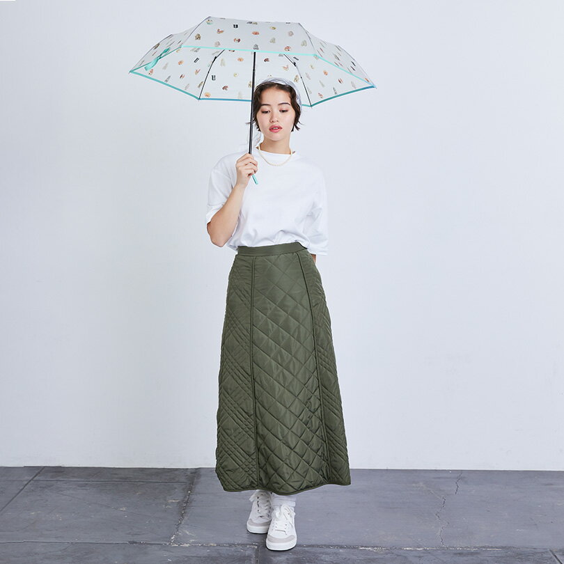 【予約受付中!】【because 公式】クリアアンブレラ／メゾン・テリア トートバッグ ミニ 折傘 雨傘 ビニール傘 傘 撥水 レディース おしゃれ 上品 女性 ビコーズ クリア 透明 折りたたみ お菓子 犬モチーフ メゾンテリア コラボアイテム コラボ かわいい 折り畳み傘