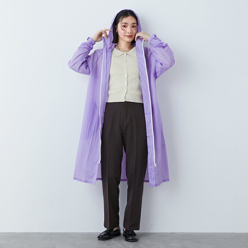 《送料無料》【because 公式】スーパーライト／レインパーカ 軽量 コンパクト ユニセックス 男女兼用 レインコート レインウェア レディース おしゃれ ロング丈 雨具 ビコーズ | 軽い 持ち運び ロング コート アウター 撥水 女性 ロング丈