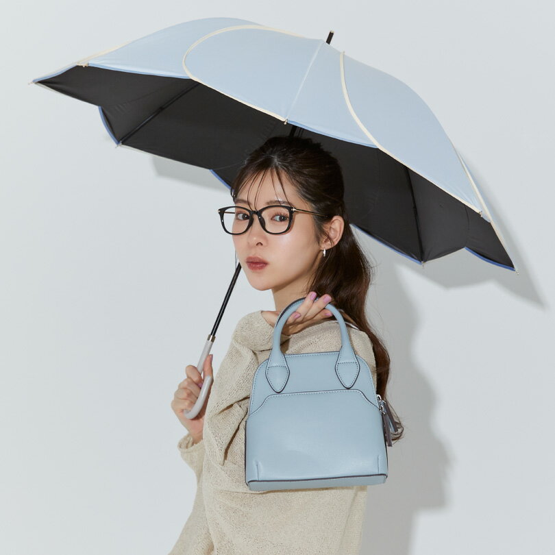 【because 公式】PUバイカラーパイピング 晴雨兼用 日傘 長傘 UVカット率100% 完全...