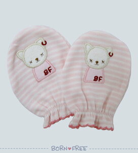 【ポイント5倍】 BORN FREE ( ボンフリー ) ミトン ピンク ベビー用品 出産祝い おしゃれ かわいい 日本製 女の子 男の子 赤ちゃん プチギフト