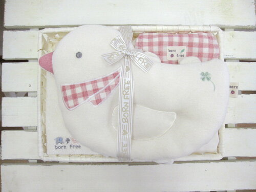 Organic natural check born free カゴS-2 ピロー セット トリ ベビー用品 出産祝い おしゃれ かわいい 日本製 女の子 男の子 赤ちゃん ベビーギフト ギフトセット こどもの日