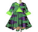 キッズファッション ドレス スーツ ワンース エスニック 女の子用 ショート プリント 子供用 エスニック 衣料品 アフリカン風