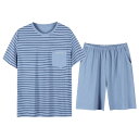 パジャマ ルームウェア セット ナイトウェア メンズ 夏 綿 半袖 ショーツ 薄手 大きいサイズ ホーム 服
