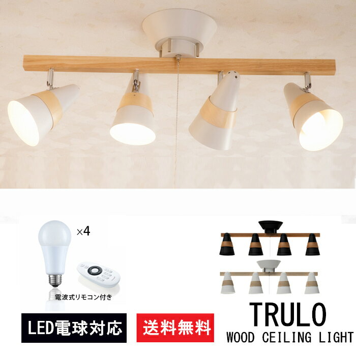 トゥルーロ リモート ソレイユセット LED電球付き 明るさ調整 電波式リモコン付 間接照明 ライト(代引不可)【送料無料】