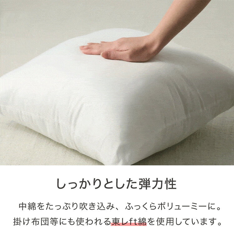 ヌードクッション 45×45cm 4個セット 4p 東レ ft綿 圧縮梱包 コンパクト 日本製 国産 洗える 洗濯 手洗い ウォッシャブル インナー ポリエステル 背もたれ 4set インテリア シンプル ベーシック 寝具【送料無料】 [3]