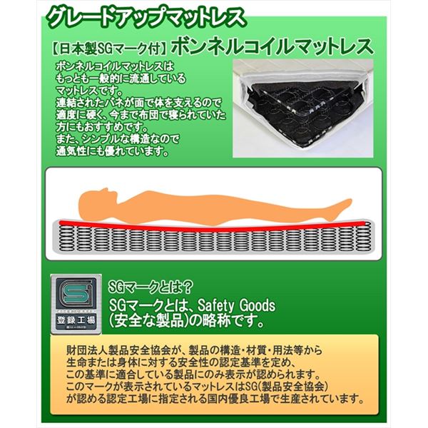 棚 照明付ラインデザインベッド WK210(SS+SD) SGマーク国産ボンネルコイルマットレス付 ダークブラウン 285-56-WK210(SS+SD)(10816B) (代引不可) [2]