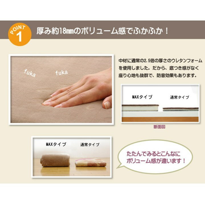 ボリュームタイプ ラグカーペット 『MAXリラCE』 ブラウン 130×185cm(中材:ウレタン18mm) MAXリラCE(代引不可)【送料無料】 [3]