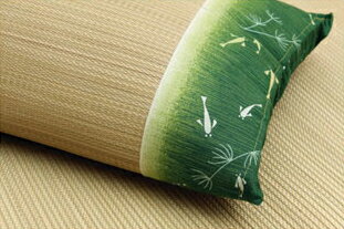 低反発ウレタンチップ入り い草枕 『涼水 低反発枕 箱付』 グリーン 約50×30cm(代引不可)【送料無料】
