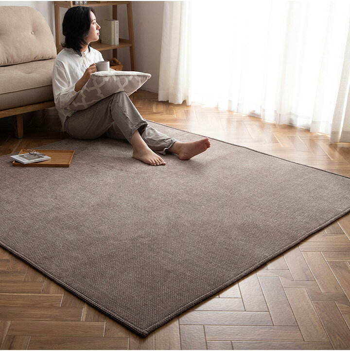 シェニールラグ 180×180cm 高級感 爪が引っ掛かりにくい 厚み7mm 滑り止め ラグ 洗える カーペット 北欧 ラグマット おしゃれ カーペット 北欧ラグ 小さい 無地 カバー 夏用 春用 韓国 ペット(代引不可)【送料無料】 [2]