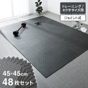 トレーニングマット 45cm ジョイント式 フリーカット 48枚セット 厚手 1cm ブラック トレーニング フロアマット フィットネスマット 保護マット ジョイントマット 筋トレ ヨガ ホームジム フィットネス エクササイズ 【送料無料】