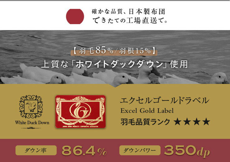 日本製 羽毛85% 掛け布団(1.4kg) セミダブルロング 国産 高品質 羽毛布団 0.8kg 総...