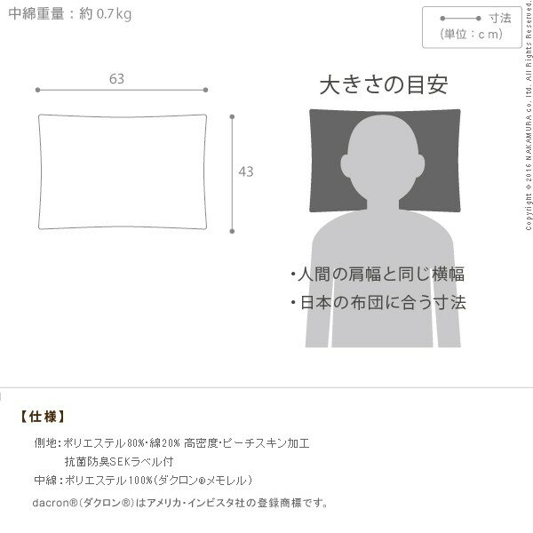枕 低反発 リッチホワイト寝具シリーズ 新触感サポート枕 63x43cm 洗える(代引不可)【送料無料】 3