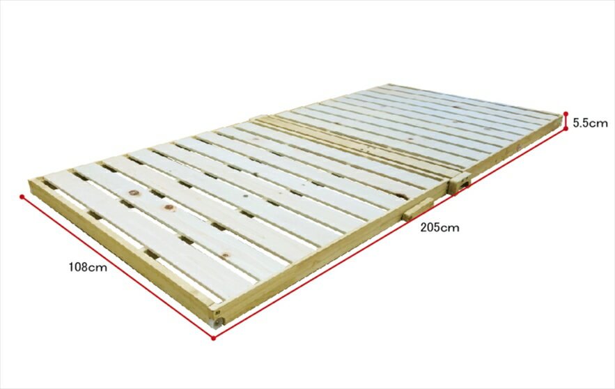 スプリング付ひのきスノコマット 木製 ヒノキ 折りたたみ すのこ 日本製 天然木 完成品 カビ防止 コンパクト 省スペース【送料無料】 [2]