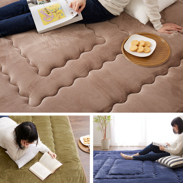 シンサレート使用 あったか極厚7層ラグマット 185×185 約3.5cm厚 厚手 極厚 ふかふか リビング ラグ ラグマット 絨毯 ホットカーペット対応 カーペット あったか シンサレート こたつ 敷布団 【送料無料】 bedding-10081627 リコメン堂寝具館 サンプル画像3