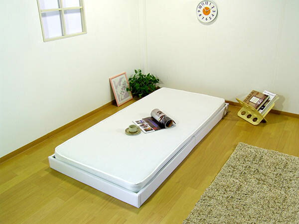 日本製 ヘッドレス フロアベッド 新型超体圧分散 ポケットコイル セミダブル ベッドフレーム 脚付き マットレス 国産(代引不可)【送料無料】 [2]
