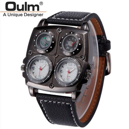 楽天ケイロス4フェイス腕時計 ファッション男性 メンズウォッチ メンズ ウォッチ 腕時計 アナログ カジュアル ビッグフェイス仕様 デザイン 時計 Oulm