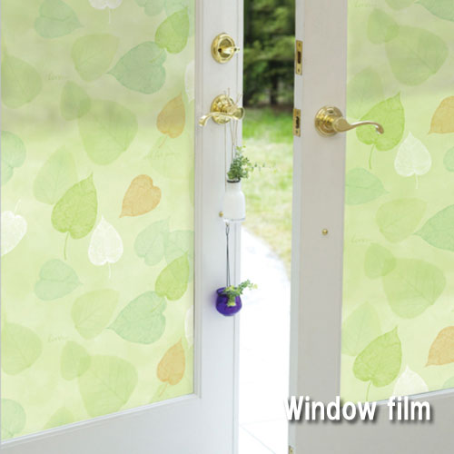 葉 ハブグリーン 窓 ガラスフィルム 目隠し シート フィルム 巾100cm X 50cm おしゃれ インテリア 窓ガ..