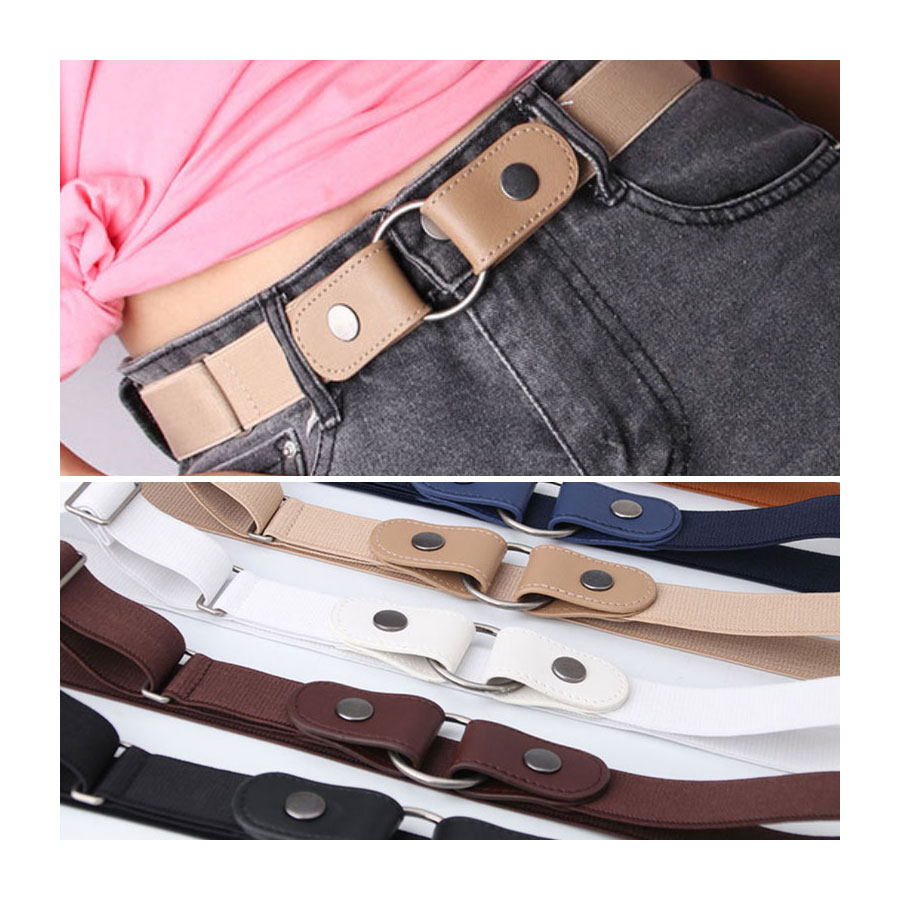 ゴムベルト ベルト レディース ゴム 穴なし バックル フリーサイズ 2way 調整可 かわいい 簡単 ワンタッチ 細 黒 白 シンプル サイズ調整可能 キッズ メンズ! 送料無料