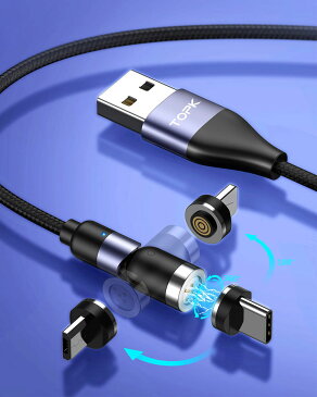 TOPK iphone 4点セット 3A急速充電 USB Type-Cケーブル長さ2m Type-C USB 充電器 高速充電 iPhone android アンドロイド データ転送 Type Cケーブル 充電ケーブル