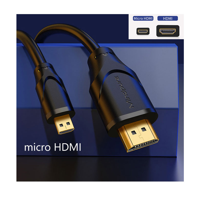 3D対応 マイクロHDMIケーブル 4K micro HDMIケーブル 1m ハイスピード 綿繊維編み HDMIケーブル 1m 金メッキプラグ仕様 デジタルデータ転送ケーブル