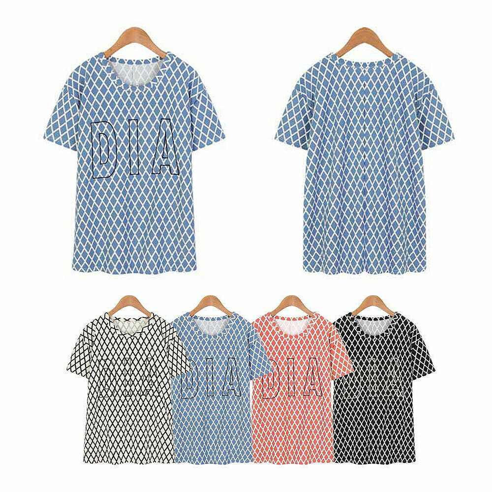 乐天商城 - DIA ダイアが可愛い モノクロ キュートな tシャツ 刺繍T プリントT レディース 半袖トップス 半袖カットソー カジュアル デザインTシャツ