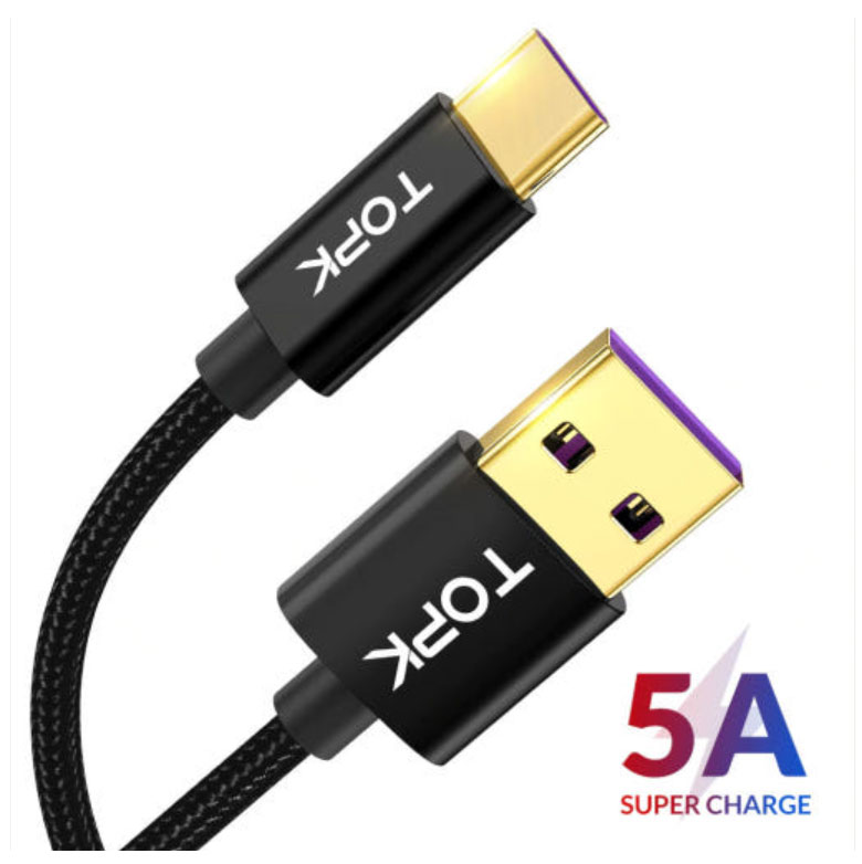 TOPK type-c ケーブル USB 1m Type C ケーブル 5A 急速充電 USB-Type-C 充電ケーブル 1m USB-C Xperia Galaxy iPad Pro MacBook switch モバイルバッテリー対応! 送料無料