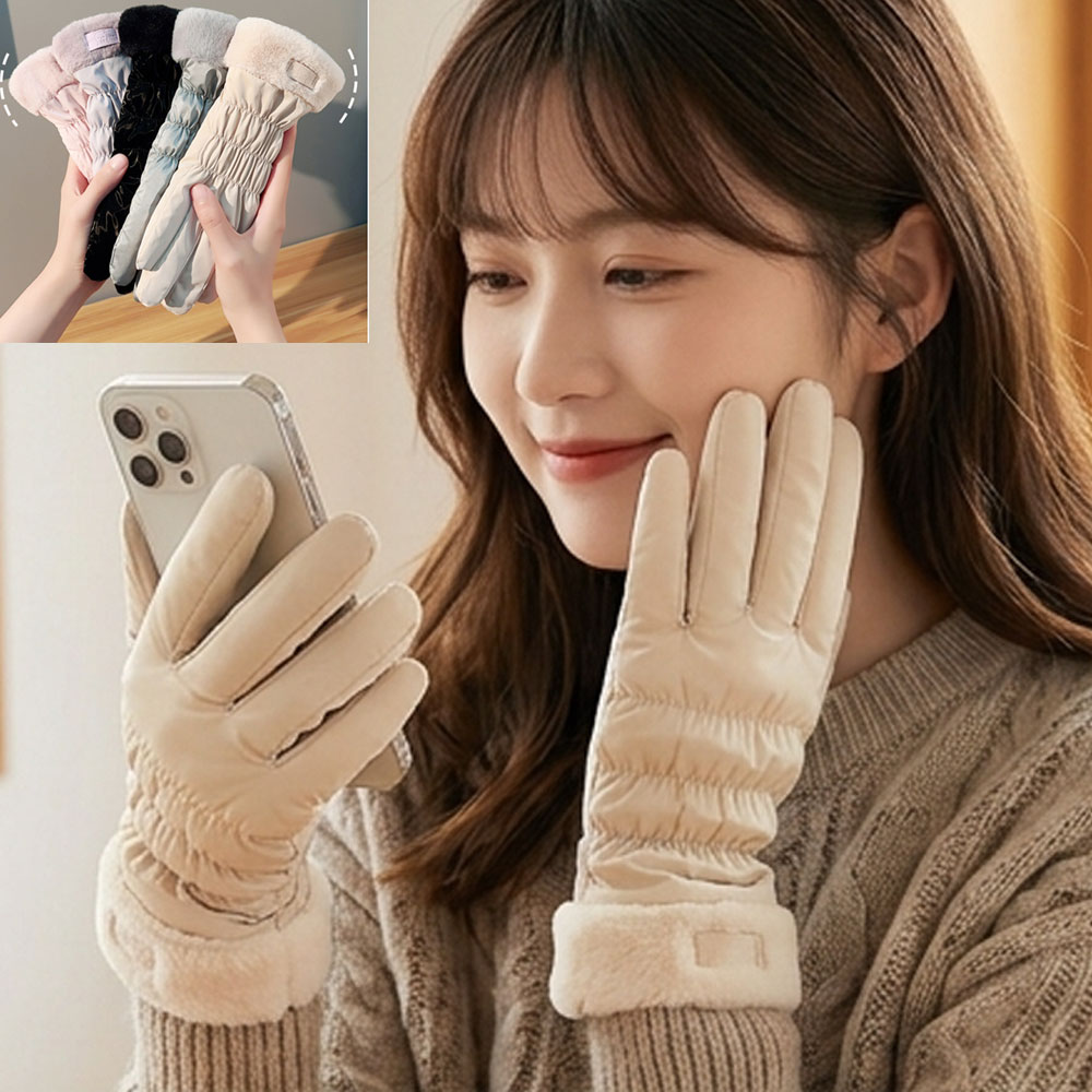 Accessories - レディース 手袋 ファー フェイクファー エコファー パール リボン 飾り もこもこ 柔らかい あったか 防寒 冬小物 アイボリー ホワイト プレゼント ギフト