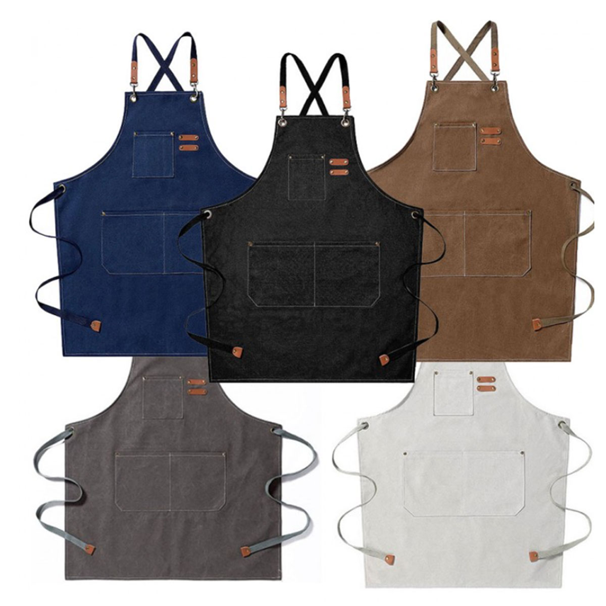 エプロン おしゃれ レディース 作業用 エプロン キャンバス素材 ガーデニング メンズ 男女兼用 フリー..