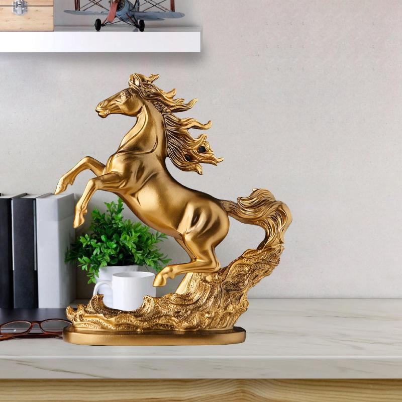 馬像樹脂置物ギフトのセンターピースアートワーククラフト装飾的な動物彫刻棚のリビングルームキャビネットのための飾り