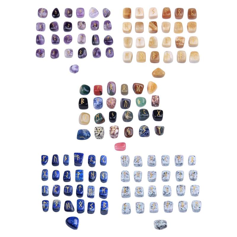 瞑想のための天然ルーンストーン不規則な魔術の刻まれた