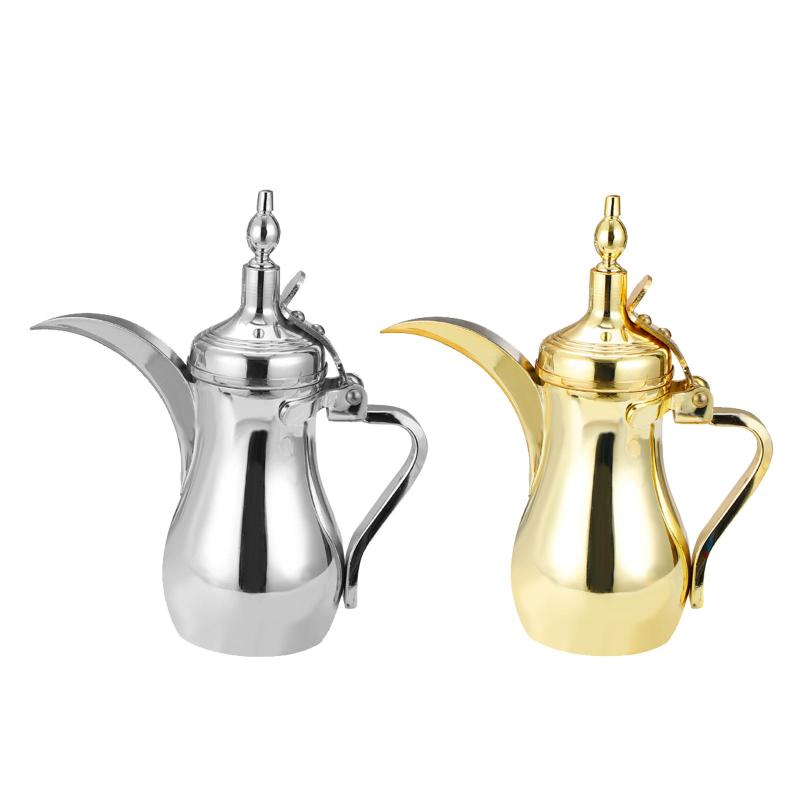 伝統的なアラビアコーヒーポット ステンレススチール 人間工学に基づいたハンドル 高級コーヒーカラフ..
