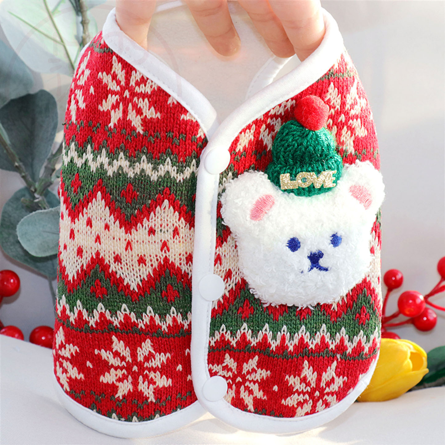 ペット 小型犬 クリスマス服 秋冬服 ビション テディ 小型犬 シュナウザー 冬用 ベスト 冬服