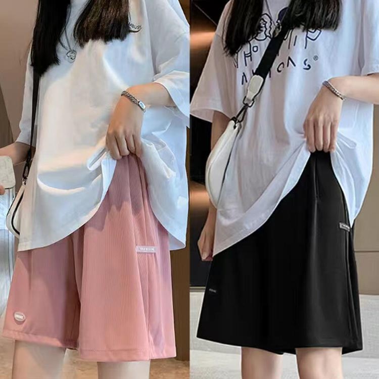 ハイウエスト 産前産後 ハーフパンツ 2枚セット！マタニティ パンツ 涼しい 接触冷感 ショートパンツ 五分丈 アイスシルク ルームウェア 短パン アジャスター付き 薄手 半ズボン 大きいサイズ 妊婦パンツ ウエスト調節可能 部屋着 ゆったり 妊婦服 夏 3