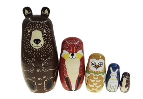 マトリョーシカ マトリョーシカ人形 手作り 動物 伝統 木製 可愛い 装飾 インテリア 撮影道具 ◯◯層 置..