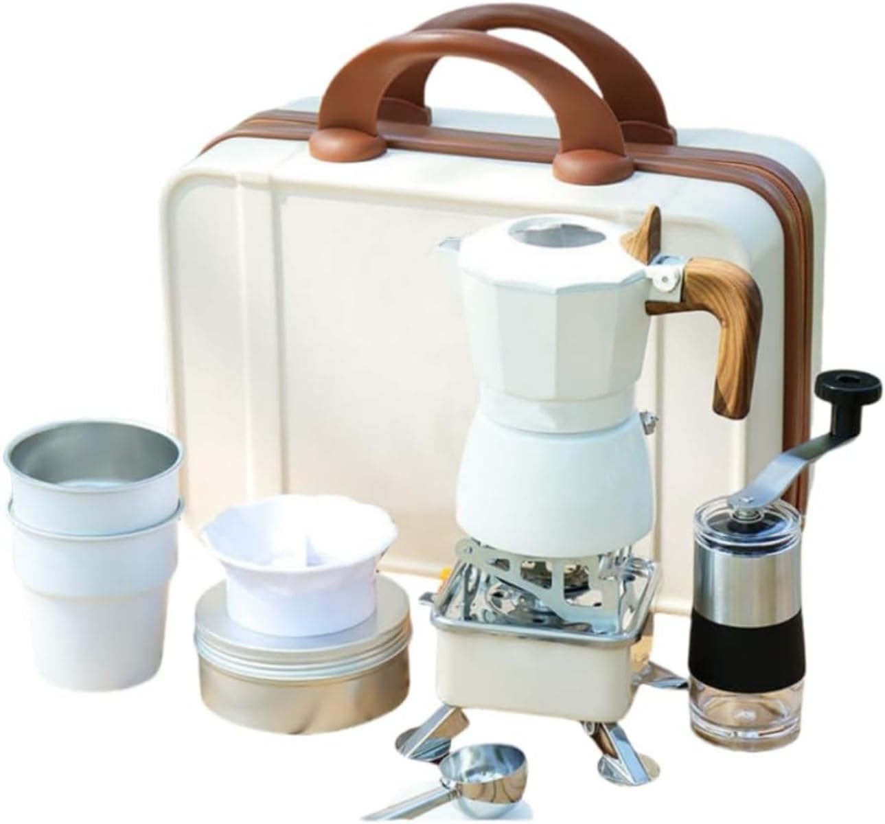 アウトドア キャンプ コーヒーセット モカポットセット 手淹れコーヒーポット 旅行用品 9点セット コー..