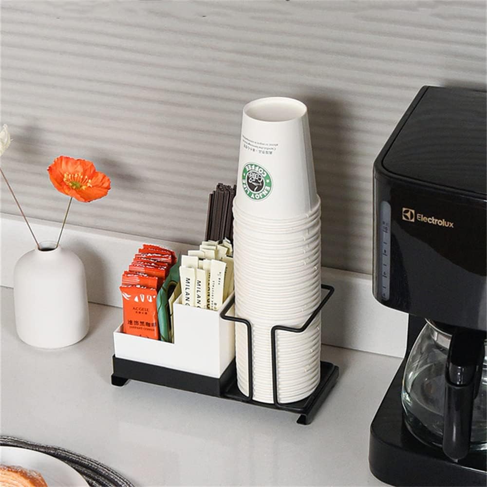 紙コップホルダー 使い捨てコップホルダー カップディスペンサー カップホルダー 紙コップ収納 カップスタンド ティーパック収納 ストロー入れ