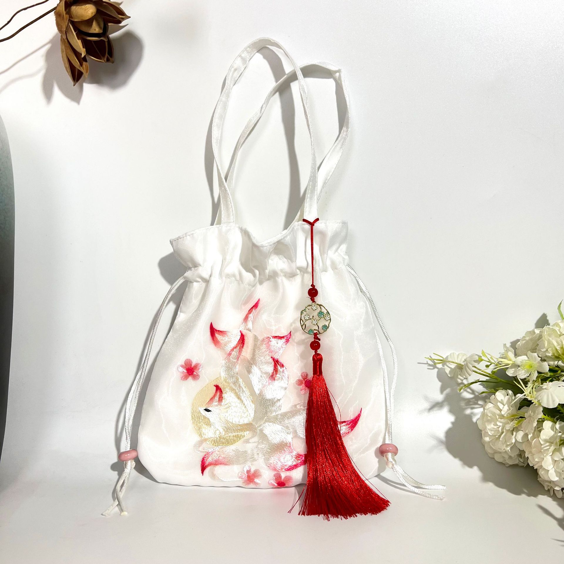 ハンドメイド生地のファスナー付き小銭入れ - 小さなシェルデザインのキー収納バッグ