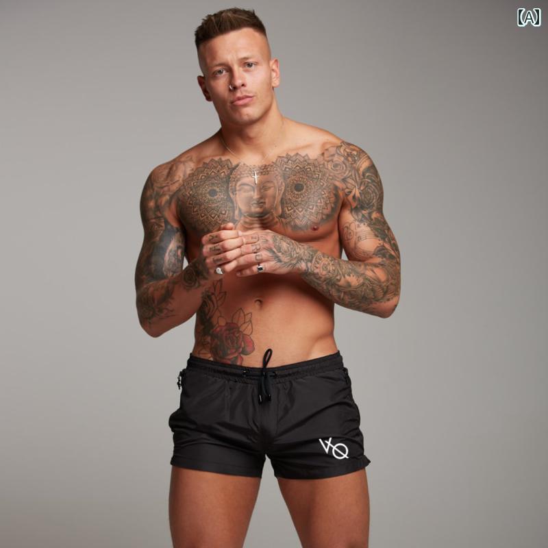 メンズ ショートパンツ トレーニング ショーツ スポーツ ランニング ジム フィットネス ビーチ 伸縮性 速乾 通気性 吸汗 春夏 大きいサイズ 黒 赤 緑 bedokikou-10022872 ビードゥー喜幸 サンプル画像2