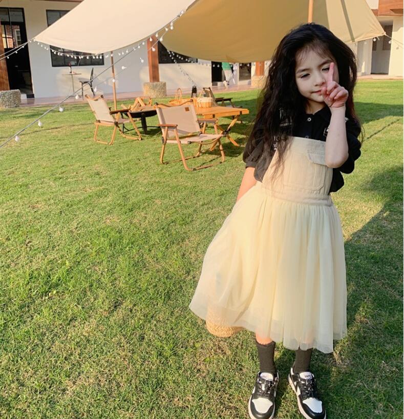 ジャンスカート サロペットワンピース チュールスカート　子供服 女の子 ワンピー...