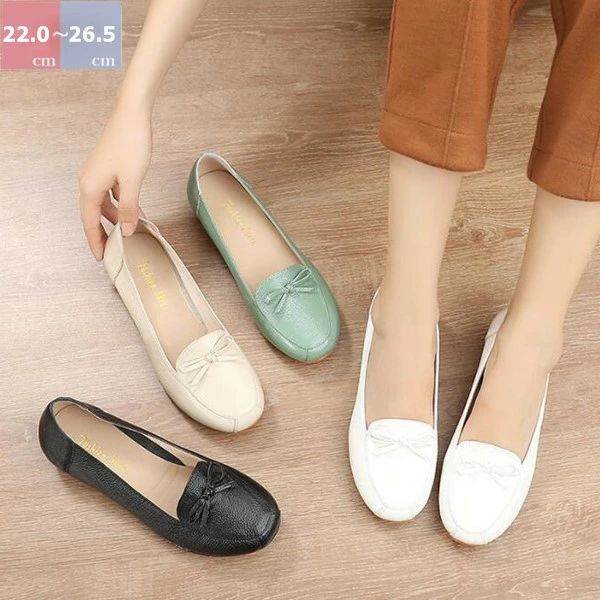 ローファー パンプス フラットシューズ 靴 モカシン ママシューズ コンフォートシューズ 靴 女性用 女性 ローファー リボン付き シューズ レディース靴 秋 大きいサイズ ぺたんこ 歩きやすい 大人可愛い 痛くない 旅行 靴 ママ 柔らかい ゆったり