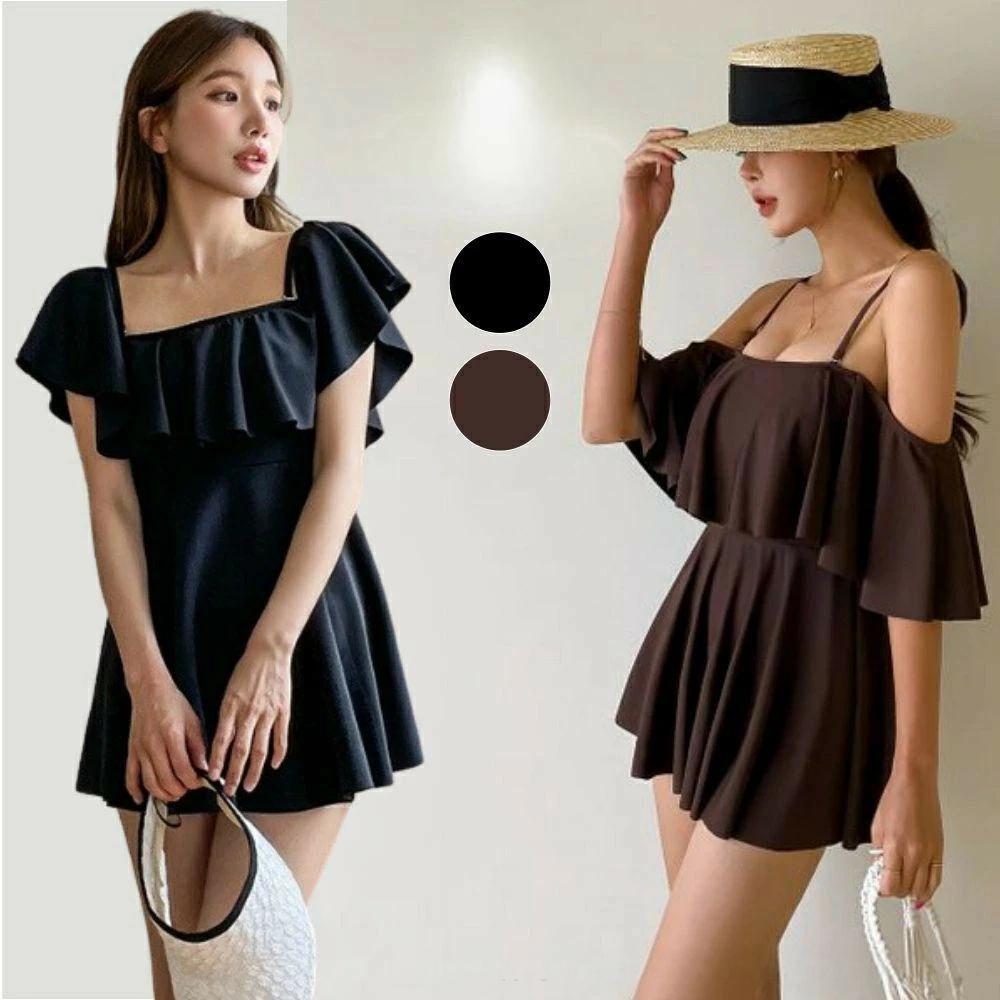 水着 体型カバー オフショルダー大人可愛い 水着 オフショル 水着 レディース オフショルダー ワンピース ワンピース水着 水着 オフショルダー 韓国 露出控えめ 水着 高校生 ママ おしゃれ 褒められる