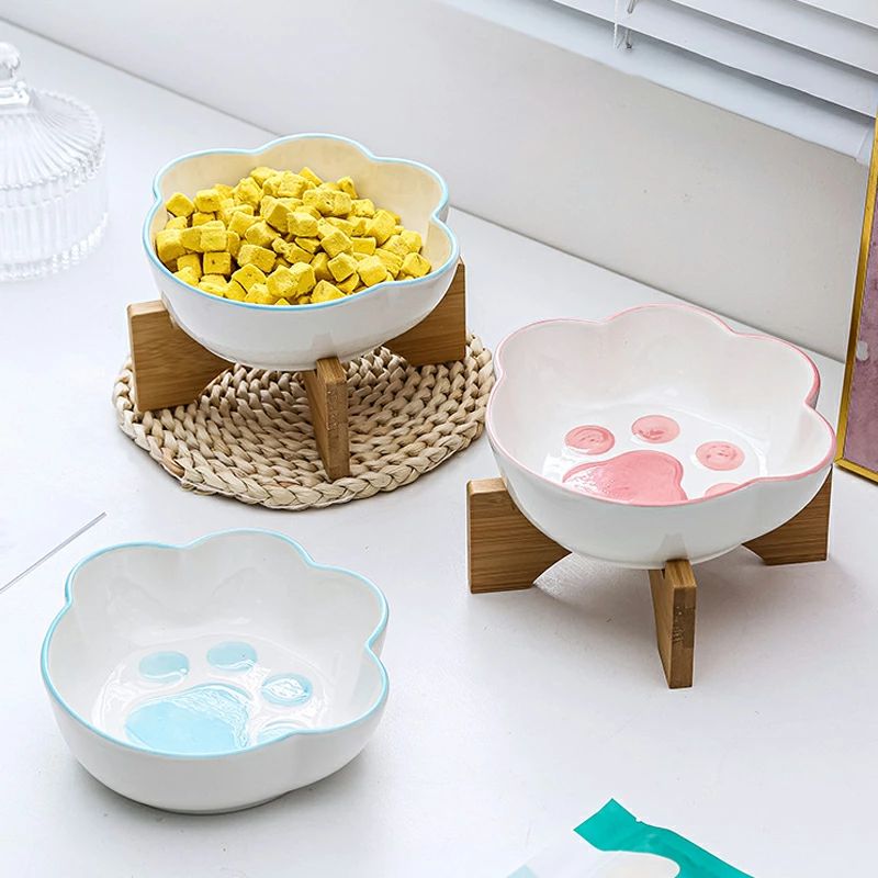 フードボウル 犬 猫 陶器 スタンド おしゃれ ペット食器台 ペット 食器 スタンド付き 食べやすい 可愛い 餌入れ 餌皿 ご飯皿 お皿 ペット用品