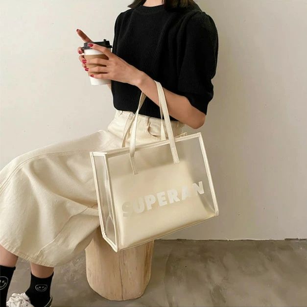 プールバッグ 中学生 レディース 水着バッグ 旅行 水泳バッグ 中学生 透明バッグ 夏 可愛い ハンドバッ..