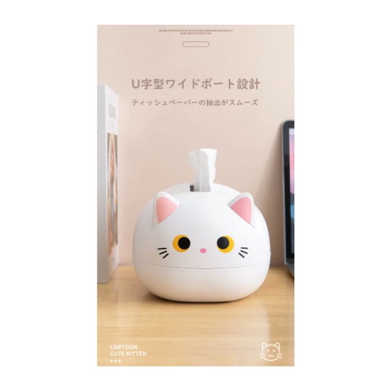ティッシュケース 多機能 猫 かわいい ティッシュ ボックス ケース カバー ホルダー おしゃれ ねこ 動物 インテリア ペーパー 収納 卓上 [2]